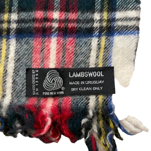 Vintage Lambswool Tartan Scarf Made In Uruguay - Picture 3 of 5